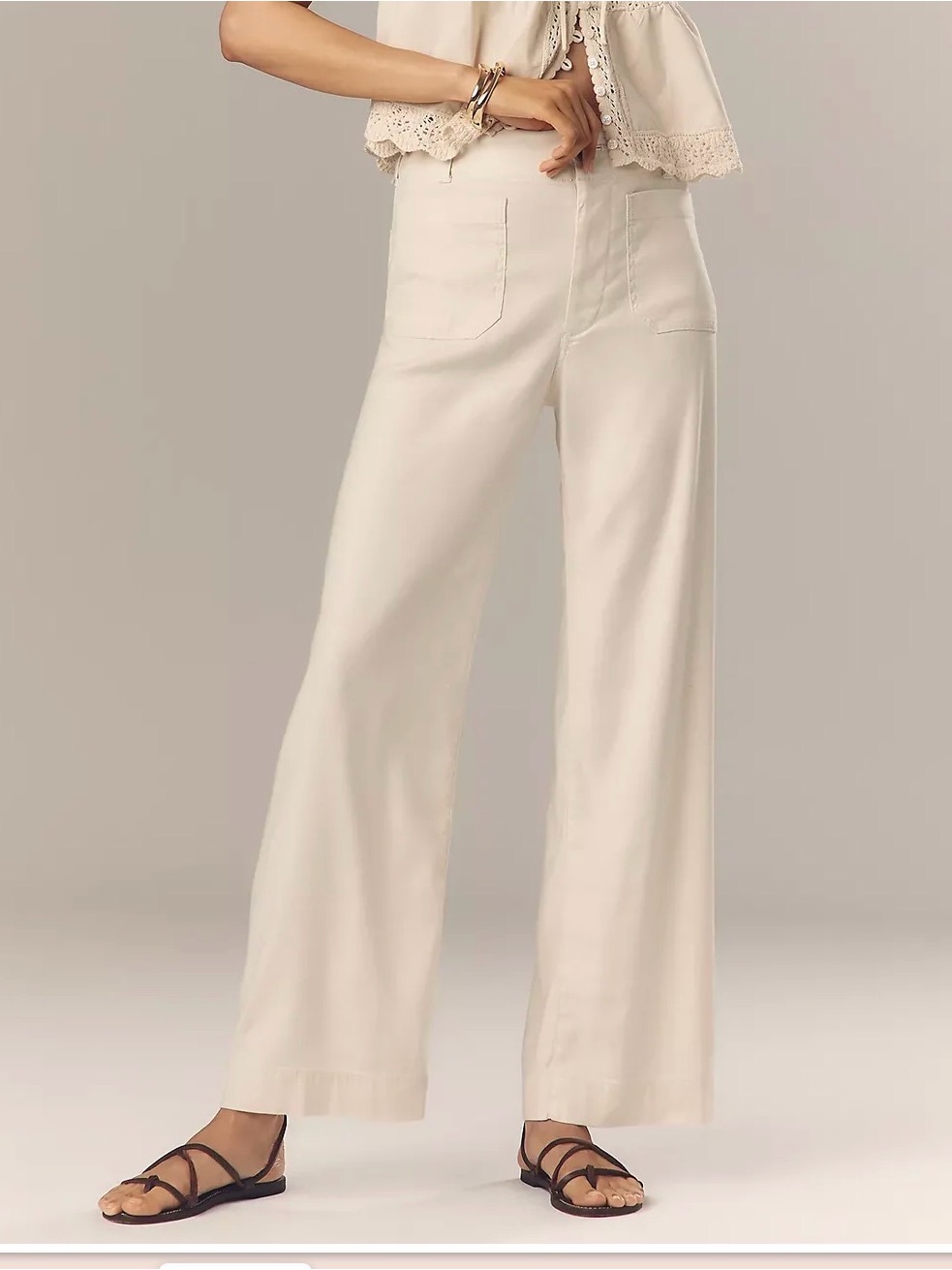 Maeve The Collette White Wide Leg Pants Size 16w